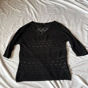 Full Tilt Black Knit V-Neck Sweater